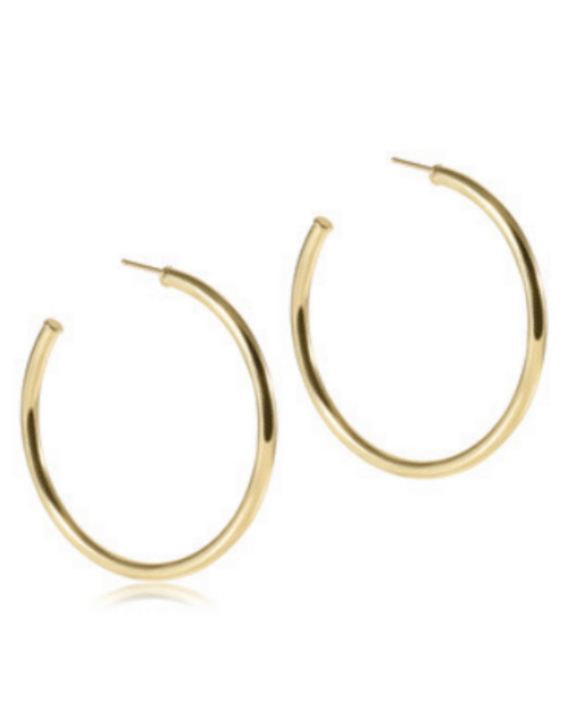 ENEWTON DESIGN Round Smooth 3mm 2" Post Hoop Earrings in Gold