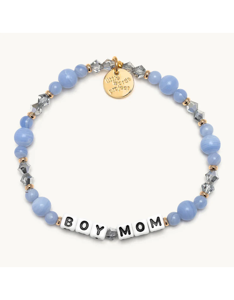 LITTLE WORDS PROJECT Boy Mom Bracelet - Blue Dynamite