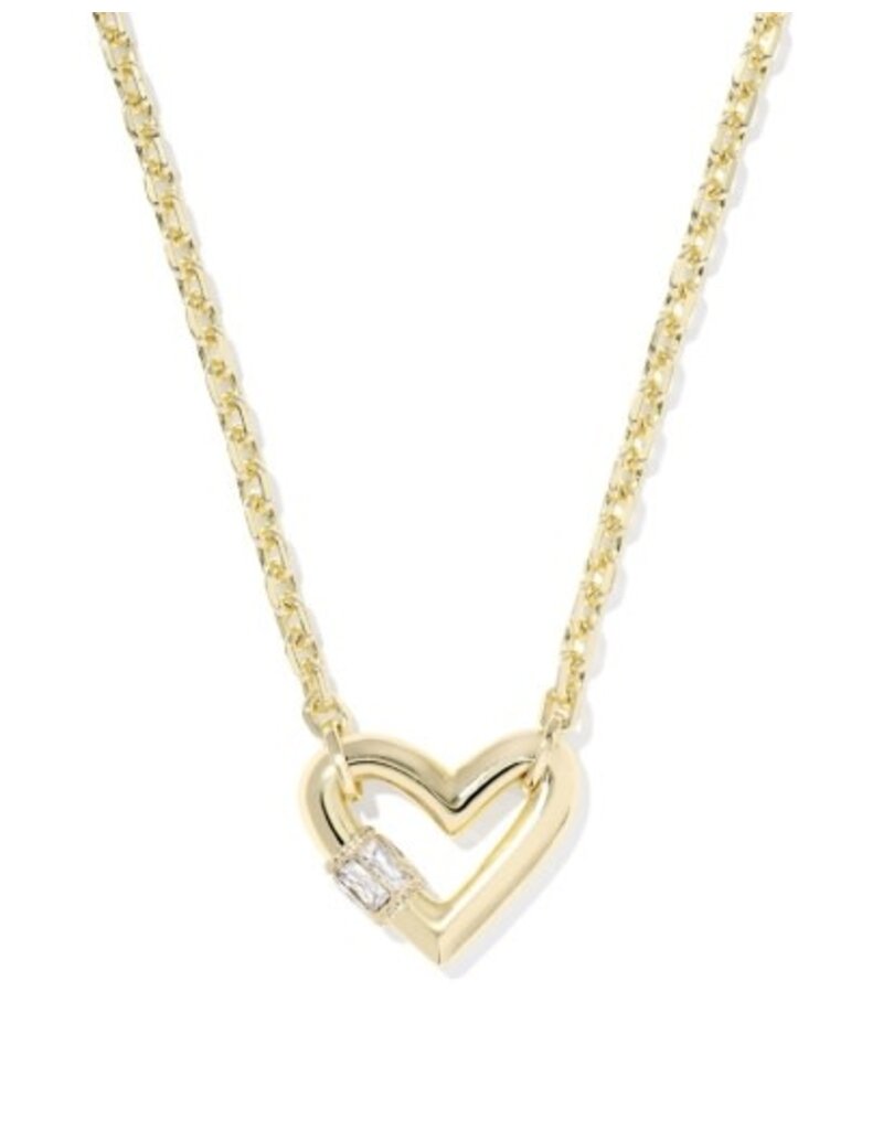 KENDRA SCOTT DESIGN Emery Heart Gold Short Pendant Necklace