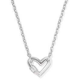 KENDRA SCOTT DESIGN Emery Heart Silver Short Pendant Necklace