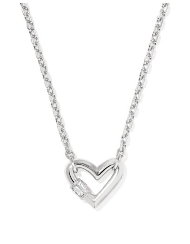 KENDRA SCOTT DESIGN Emery Heart Silver Short Pendant Necklace