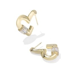 KENDRA SCOTT DESIGN Emery Heart Gold Hoop Earrings