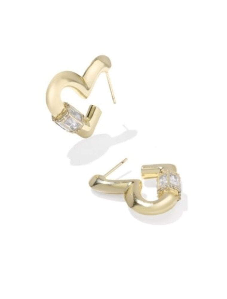KENDRA SCOTT DESIGN Emery Heart Gold Hoop Earrings
