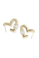 KENDRA SCOTT DESIGN Emery Heart Gold Hoop Earrings