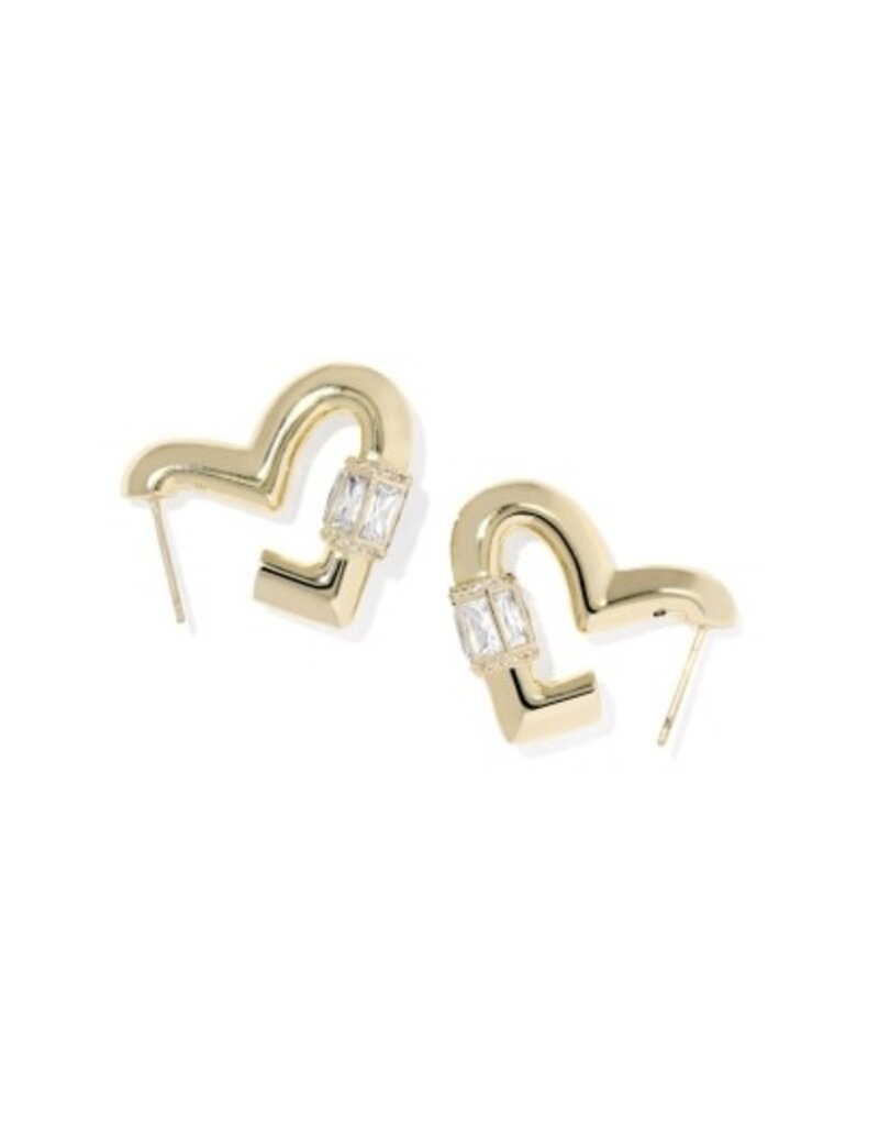 KENDRA SCOTT DESIGN Emery Heart Gold Hoop Earrings