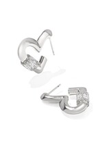 KENDRA SCOTT DESIGN Emery Heart Silver Hoop Earrings