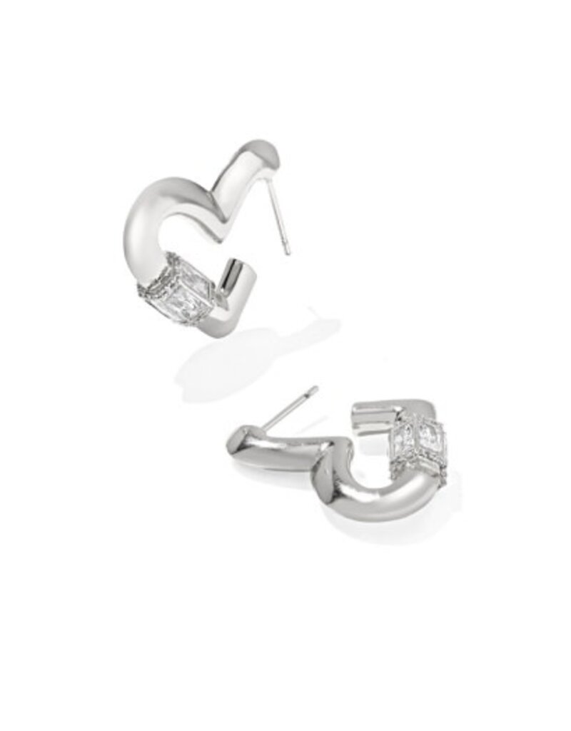 KENDRA SCOTT DESIGN Emery Heart Silver Hoop Earrings
