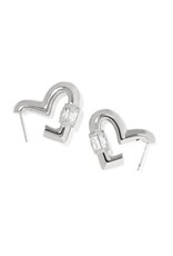 KENDRA SCOTT DESIGN Emery Heart Silver Hoop Earrings