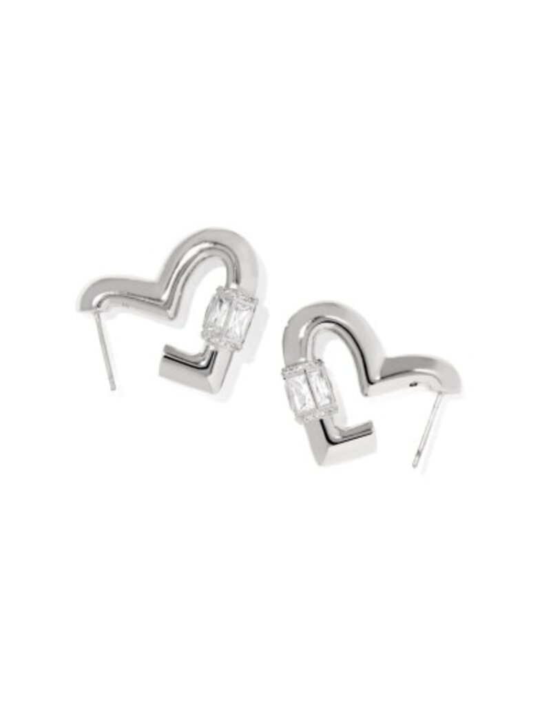 KENDRA SCOTT DESIGN Emery Heart Silver Hoop Earrings
