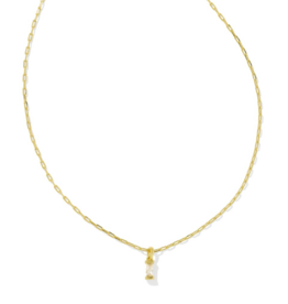 KENDRA SCOTT DESIGN Phoebe Gold Short Pendant Necklace in White Crystal