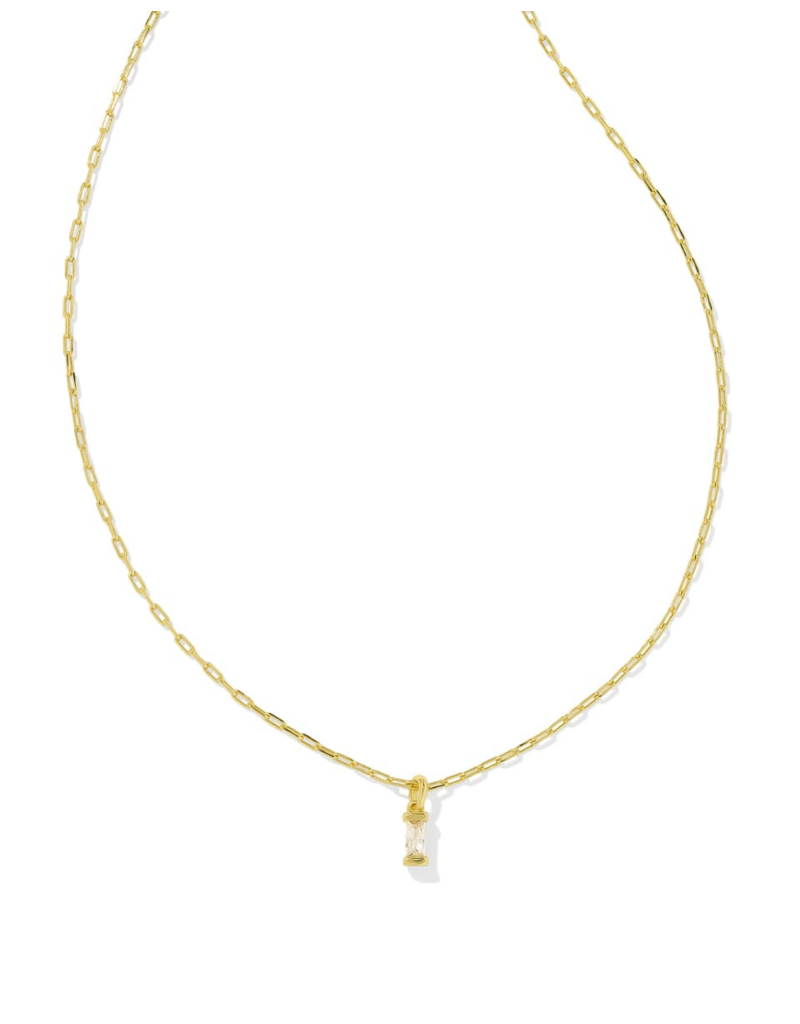 KENDRA SCOTT DESIGN Phoebe Gold Short Pendant Necklace in White Crystal