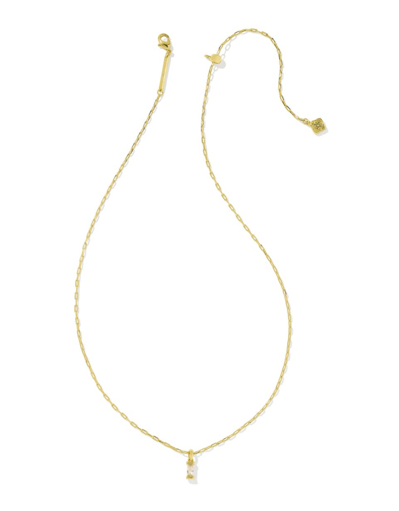 KENDRA SCOTT DESIGN Phoebe Gold Short Pendant Necklace in White Crystal