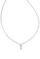 KENDRA SCOTT DESIGN Phoebe Silver Short Pendant Necklace in White Crystal