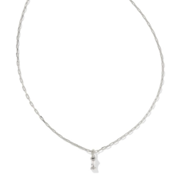 KENDRA SCOTT DESIGN Phoebe Silver Short Pendant Necklace in White Crystal