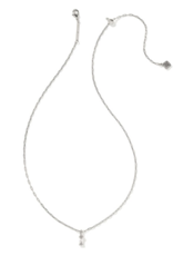 KENDRA SCOTT DESIGN Phoebe Silver Short Pendant Necklace in White Crystal