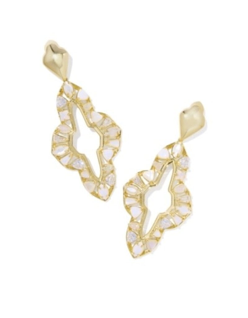 KENDRA SCOTT DESIGN Abbie Crystal Statement Earrings in Gold/Neutral Mix