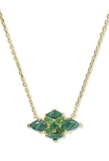 KENDRA SCOTT DESIGN Abbie Crystal Short Pendant Necklace in Gold/Green Mix