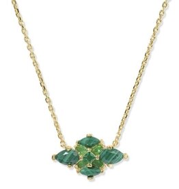 KENDRA SCOTT DESIGN Abbie Crystal Short Pendant Necklace in Gold/Green Mix