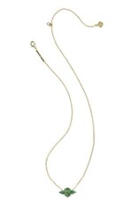 KENDRA SCOTT DESIGN Abbie Crystal Short Pendant Necklace in Gold/Green Mix