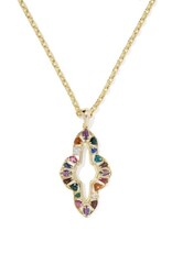 KENDRA SCOTT DESIGN Abbie Crystal Long Pendant Necklace in Gold/Multi Mix