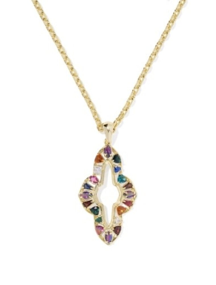 KENDRA SCOTT DESIGN Abbie Crystal Long Pendant Necklace in Gold/Multi Mix