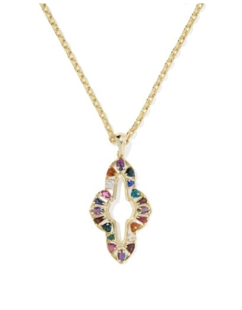 KENDRA SCOTT DESIGN Abbie Crystal Long Pendant Necklace in Gold/Multi Mix