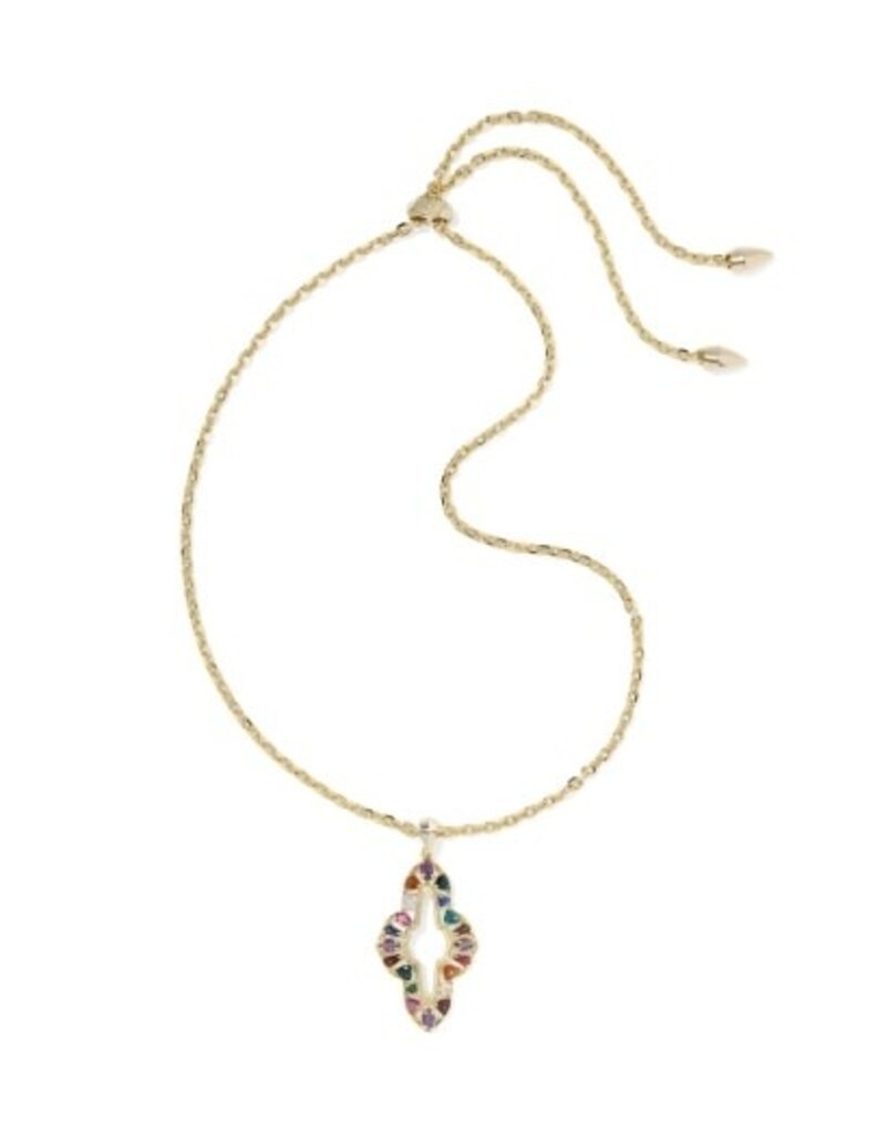 KENDRA SCOTT DESIGN Abbie Crystal Long Pendant Necklace in Gold/Multi Mix