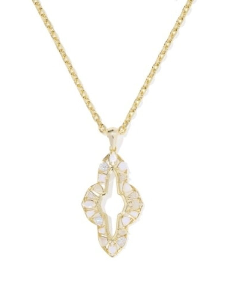 KENDRA SCOTT DESIGN Abbie Crystal Long Pendant Necklace in Gold/Neutral Mix