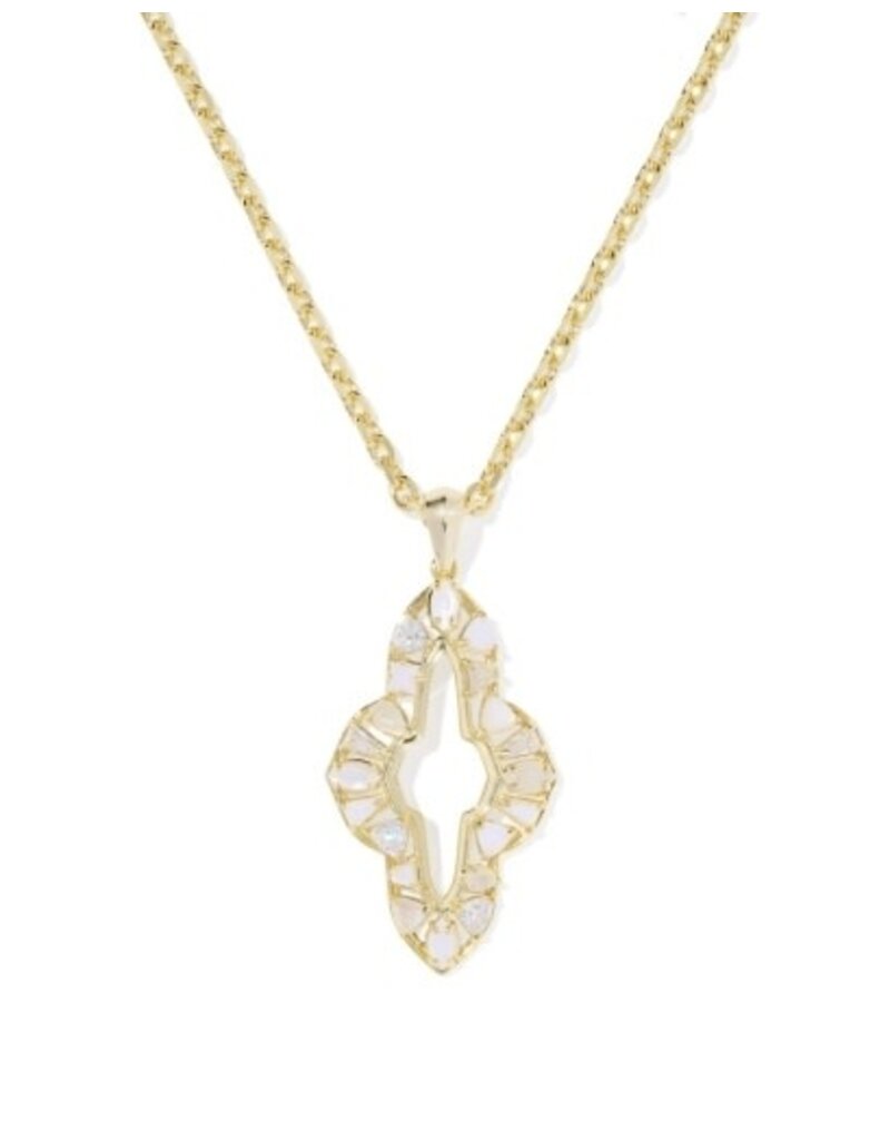 KENDRA SCOTT DESIGN Abbie Crystal Long Pendant Necklace in Gold/Neutral Mix
