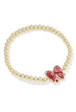 KENDRA SCOTT DESIGN Haley Bow Gold Stretch Bracelet  in Scarlet Red Mother-of-Pearl