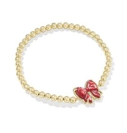 KENDRA SCOTT DESIGN Haley Bow Gold Stretch Bracelet  in Scarlet Red Mother-of-Pearl