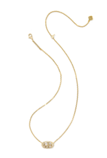 KENDRA SCOTT DESIGN Holland Gold Crystal Necklace in White Crystal