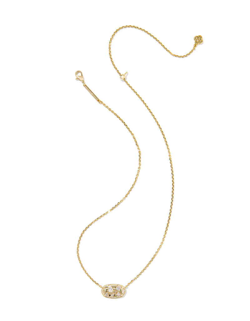 KENDRA SCOTT DESIGN Holland Gold Crystal Necklace in White Crystal