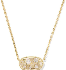 KENDRA SCOTT DESIGN Holland Gold Crystal Necklace in White Crystal