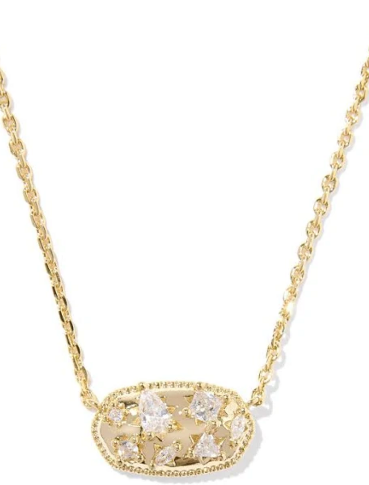 KENDRA SCOTT DESIGN Holland Gold Crystal Necklace in White Crystal