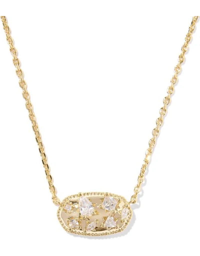 KENDRA SCOTT DESIGN Holland Gold Crystal Necklace in White Crystal
