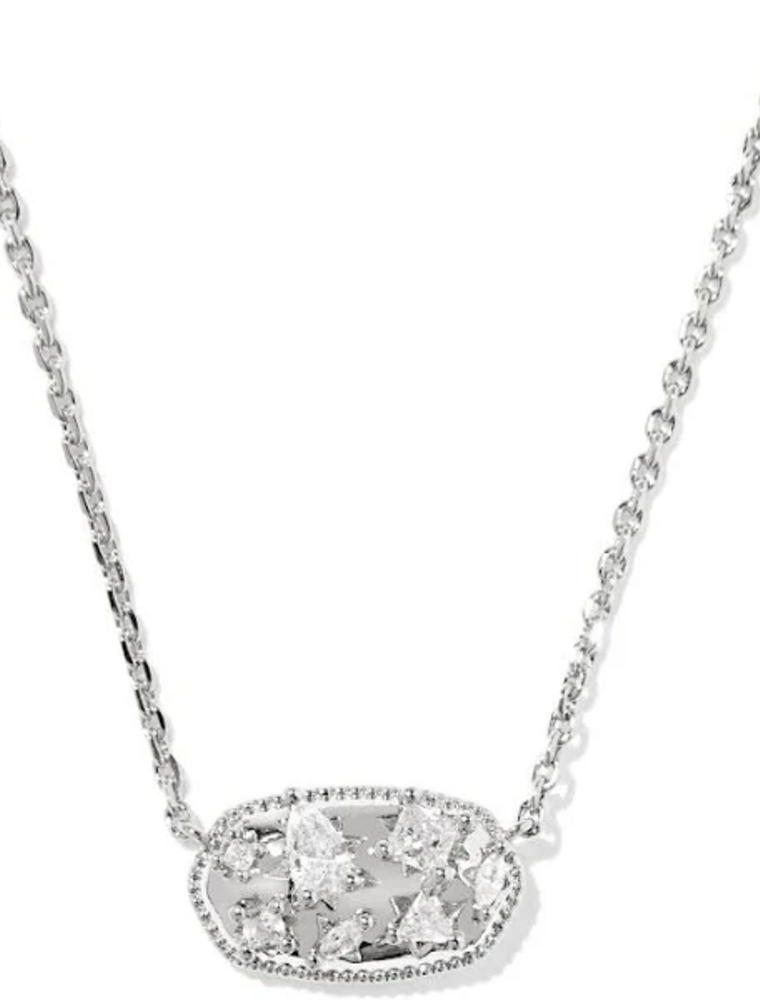 KENDRA SCOTT DESIGN Holland Silver Crystal Necklace in White Crystal
