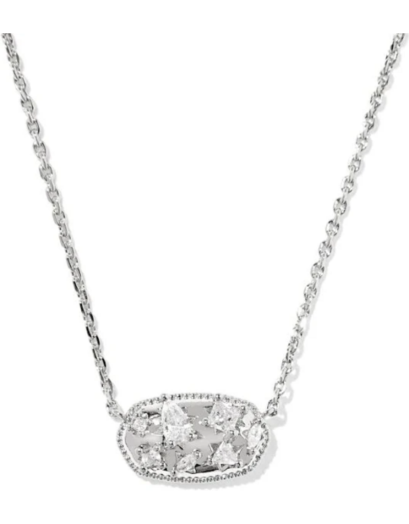 KENDRA SCOTT DESIGN Holland Silver Crystal Necklace in White Crystal
