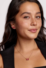 KENDRA SCOTT DESIGN Haley Bow Gold Short Pendant Necklace in Scarlet Red Mother-of-Pearl