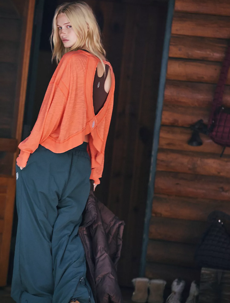 FREE PEOPLE MOVEMENT My Time Layer in Neon Coral