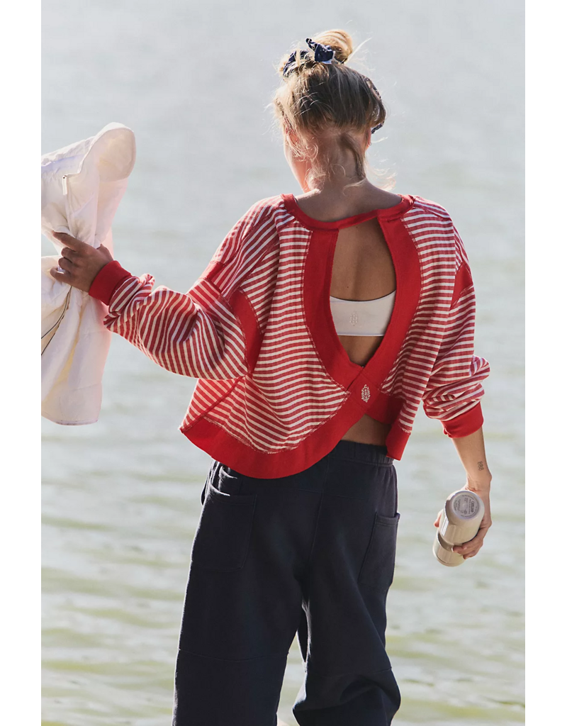 FREE PEOPLE MOVEMENT My Time Textured Layer in Victory Red