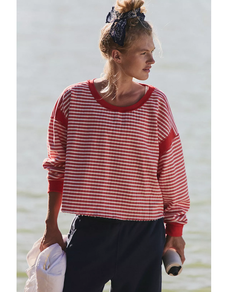 FREE PEOPLE MOVEMENT My Time Textured Layer in Victory Red