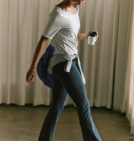 FREE PEOPLE MOVEMENT Go To Smooth Flare Pants in Washed Black