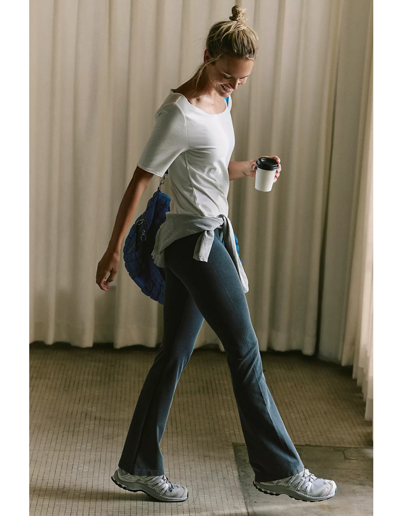 FREE PEOPLE MOVEMENT Go To Smooth Flare Pants in Washed Black