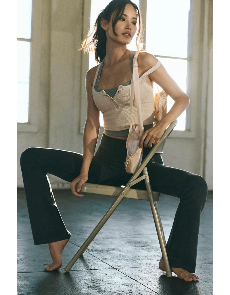 FREE PEOPLE MOVEMENT Go To Smooth Flare Pants in Washed Black