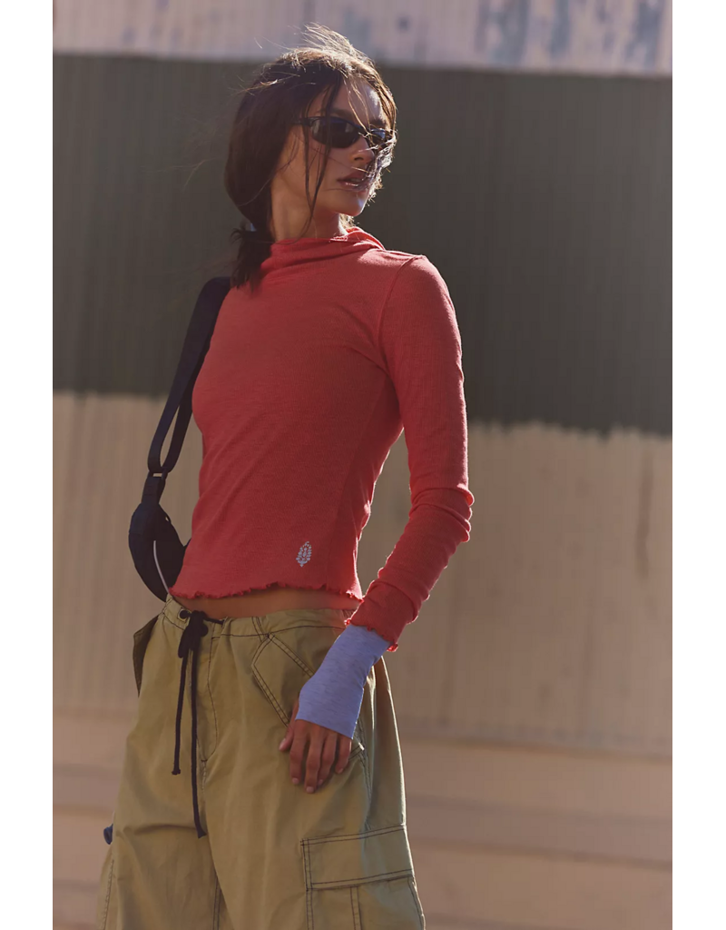 FREE PEOPLE MOVEMENT Breathe Easy Long Sleeve in Victory Red