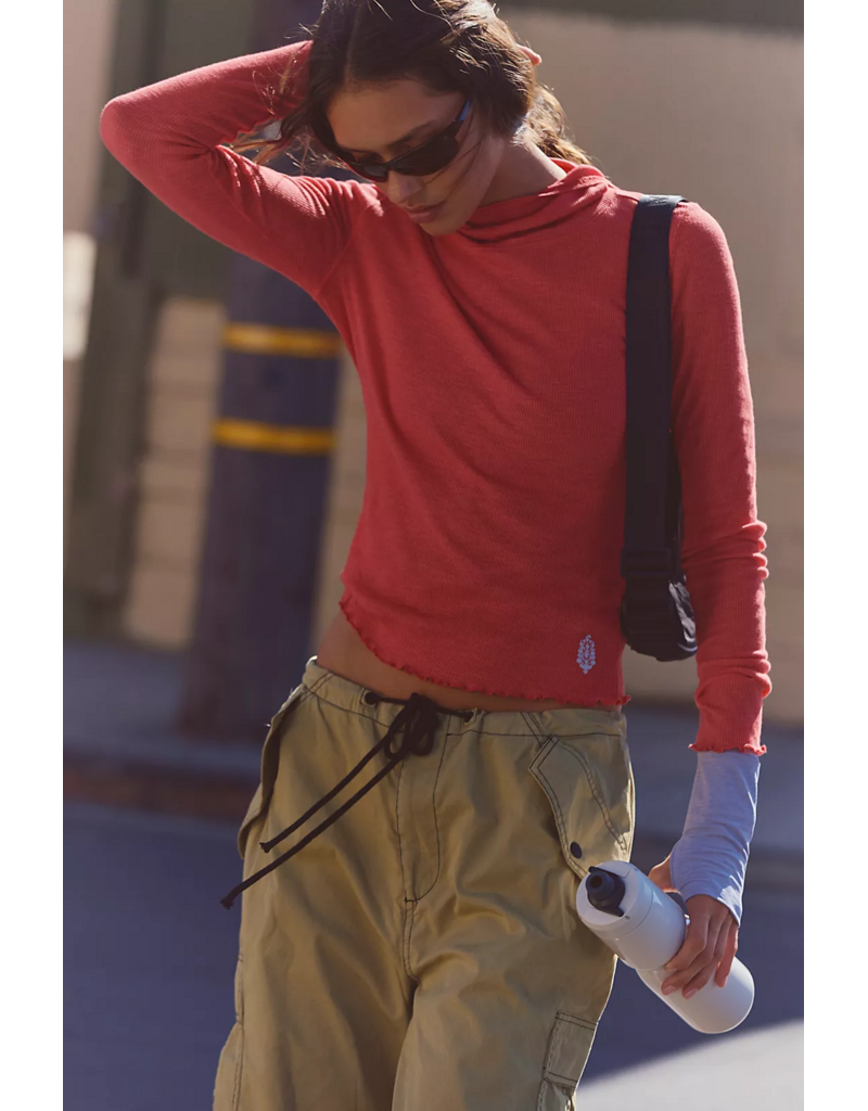 FREE PEOPLE MOVEMENT Breathe Easy Long Sleeve in Victory Red