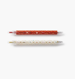 RIFLE PAPER COMPANY Gel Pen (Set of 2) in Holiday Argyle