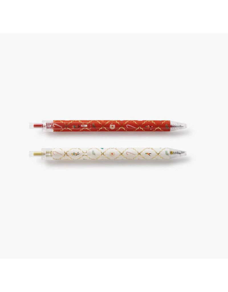 RIFLE PAPER COMPANY Gel Pen (Set of 2) in Holiday Argyle