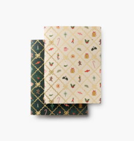 RIFLE PAPER COMPANY Pocket Notebook Set (Set of 2) in Holiday Argyle